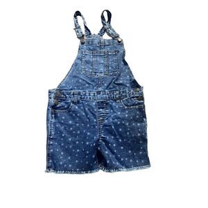 Vigoss Girl's Blue Star Print Denim Overall Jumpsuit shortalls Size XL